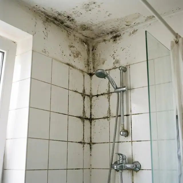 Bathroom Mold Remediation service example in a Boston property