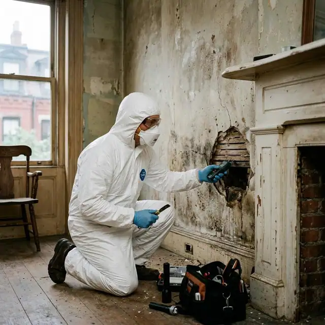 Mold Remediation service example in a Boston property
