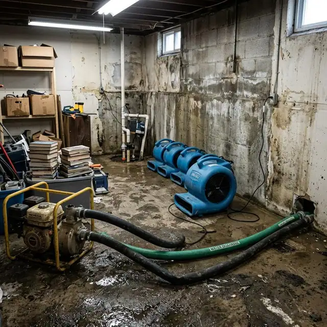 Post Flood Mold Remediation service example in a Boston property