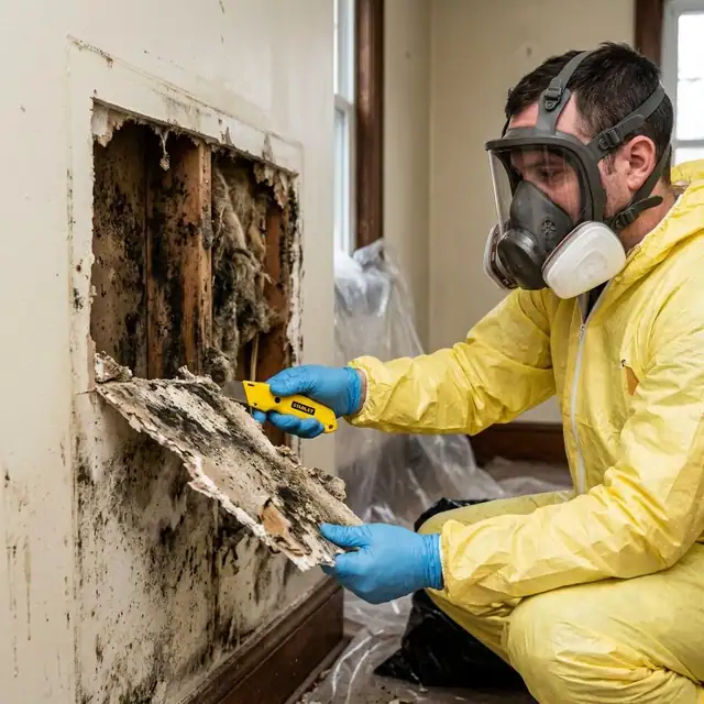 Drywall Mold Removal service example in a Boston property